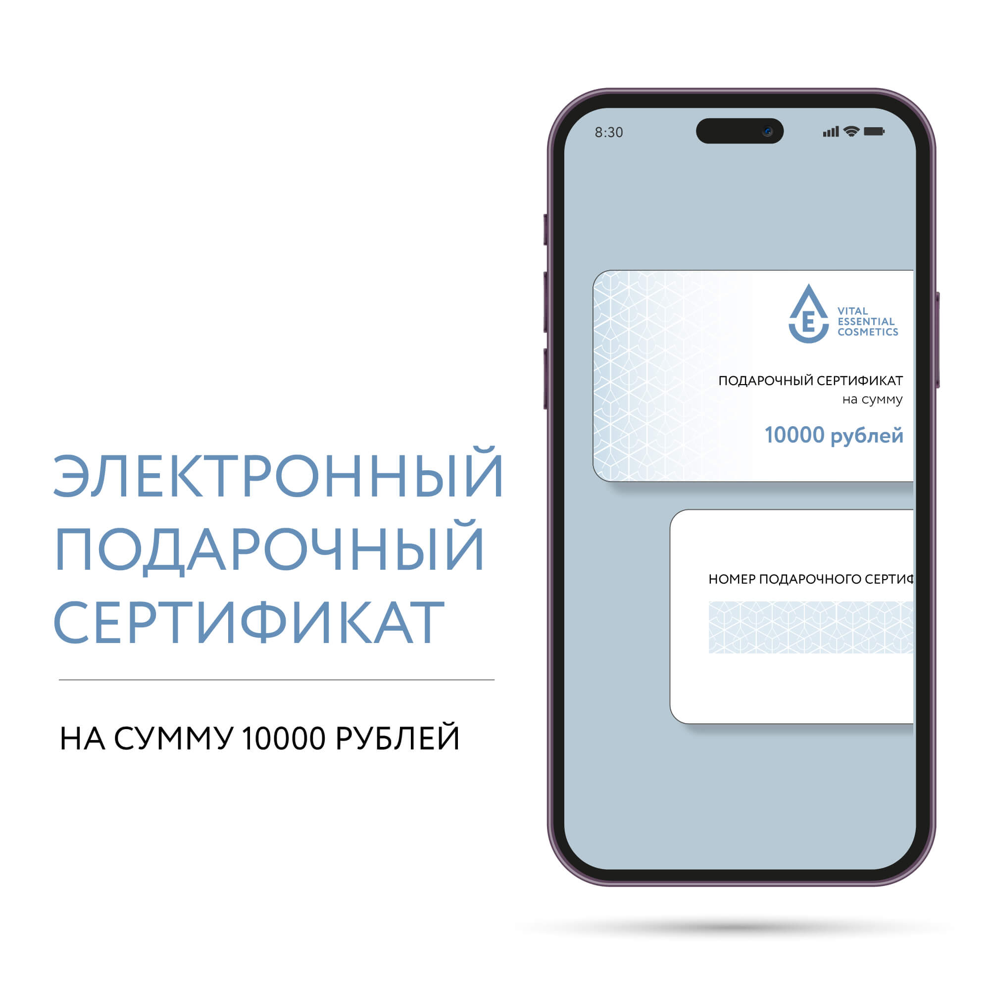 Подарочный сертификат на сумму 10 000 рублей (электронный)