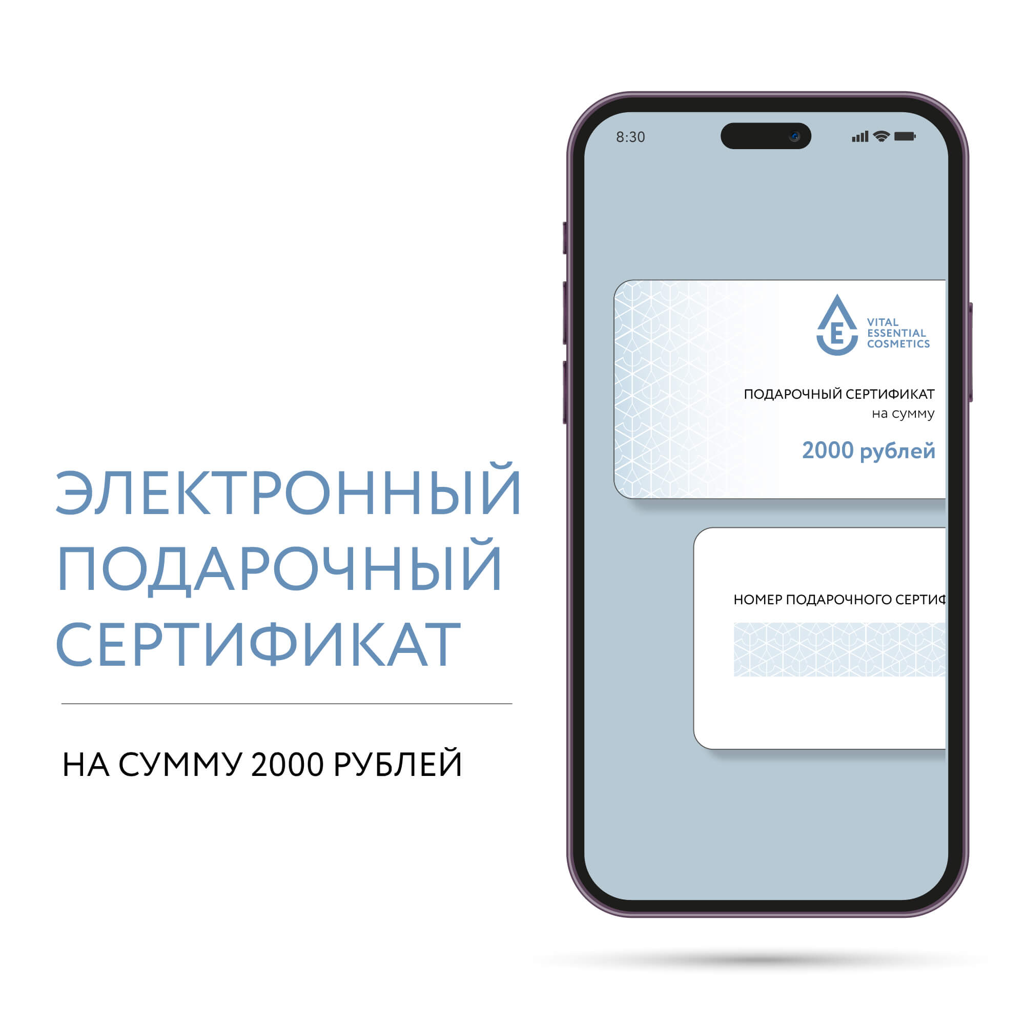 Подарочный сертификат на сумму 2 000 рублей (электронный)